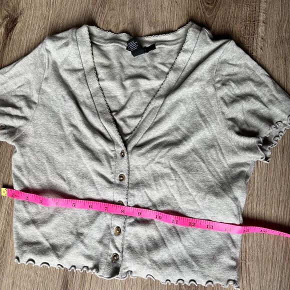 Forever-21 Women's Grey Grey cotton crop top Size Medium - Picture 4 of 4
